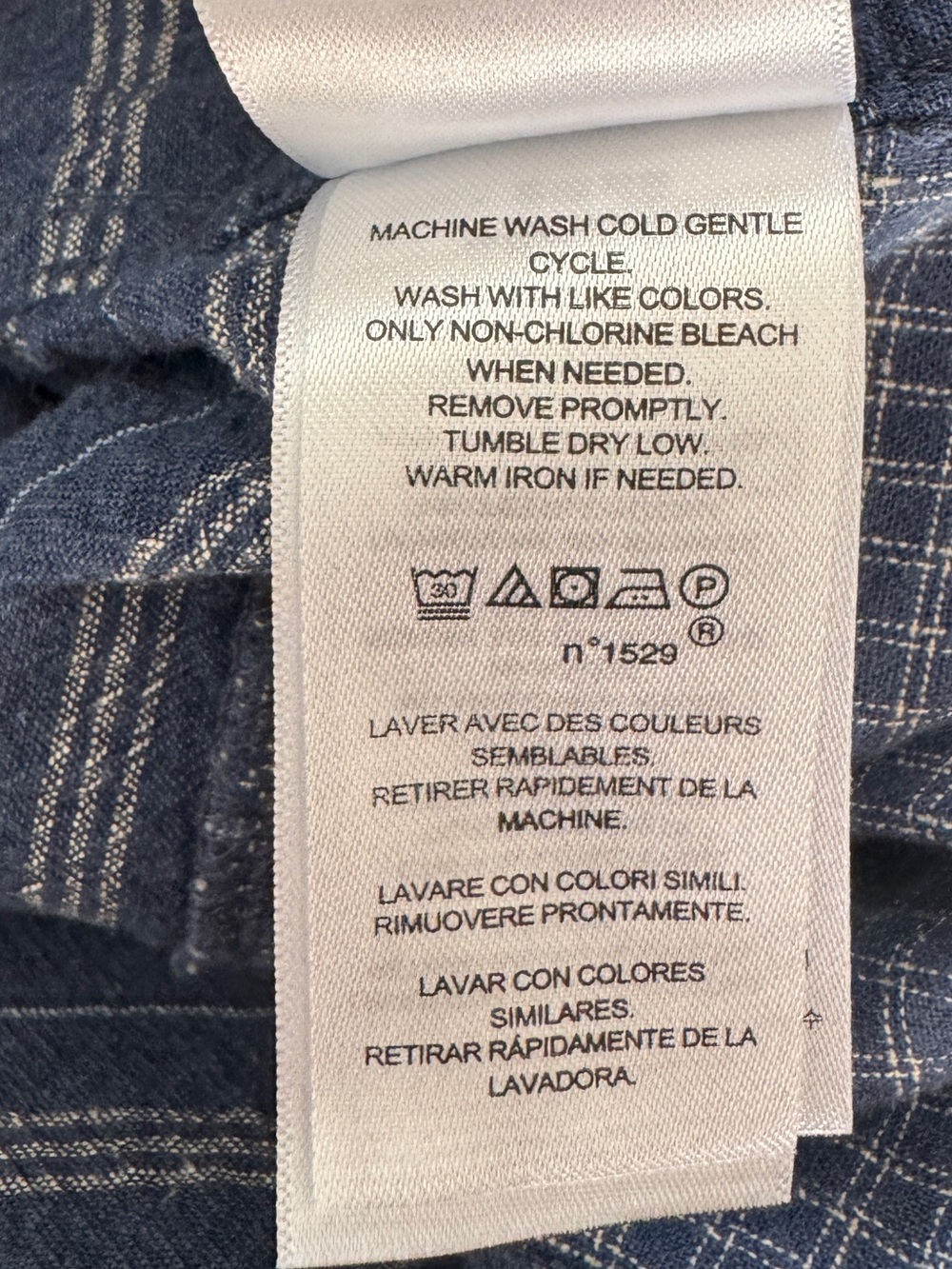 Lauren Ralph Lauren Indigo Patchwork Plaid Linen-Blend Button Down Shirt Small - Picture 11 of 14